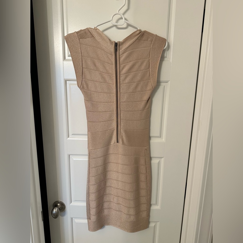 French Connection Champagne Bandage Dress, size 2, EXCELLENT COND. - Picture 5 of 6